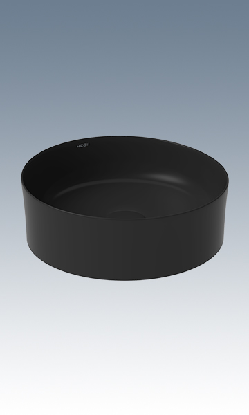 HC10650-038（静谧黑） 圆形薄边艺术盆